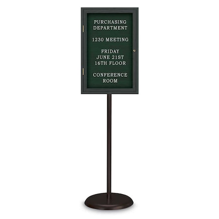 United Visual Products Corkboard, Double Door, Radius Frame, 42x32", Gold/Cobalt UV70025-GOLD-COBACC
